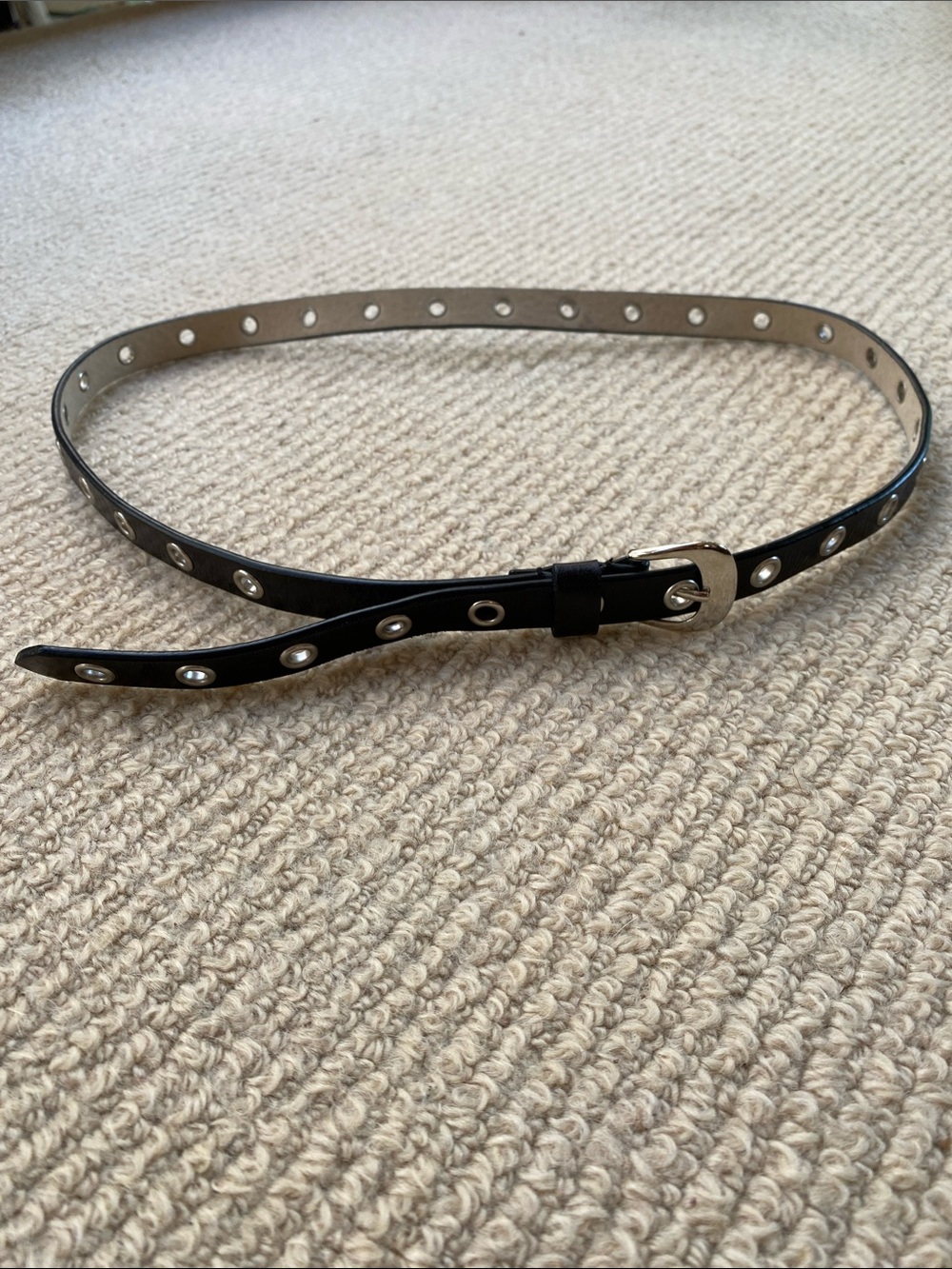 Lodis Black Leather Skinny Belt